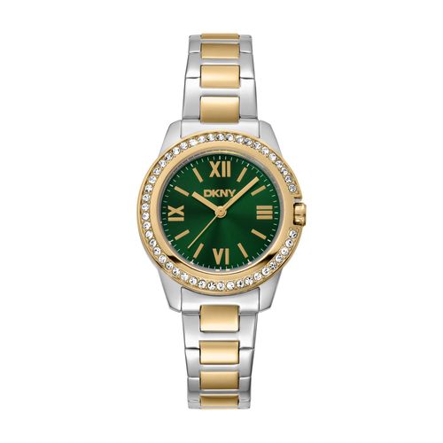 Relógio Feminino DKNY City Link Bicolor Mostrador Verde Donna Karan
