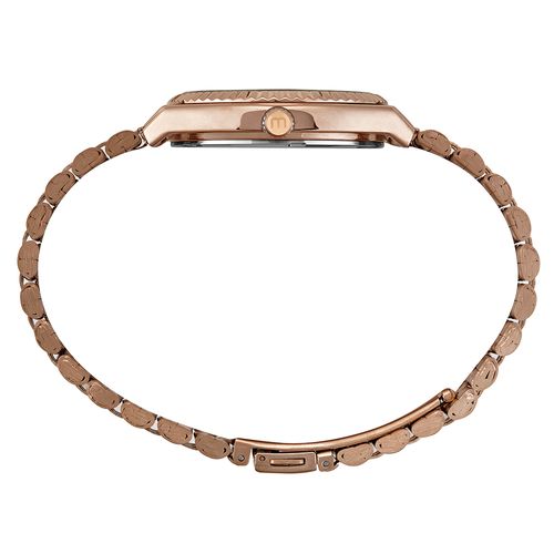 Relógio Feminino Rose Gold Prata Redondo Aço Elegante