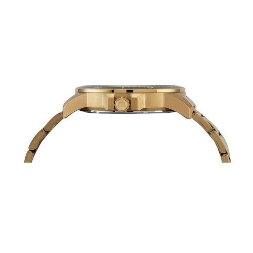 Relógio Masculino Dourado Preto Calendário Aço 46mm Imponente