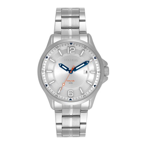 Kit Relógio Masculino Analógico Prata com Pulseira