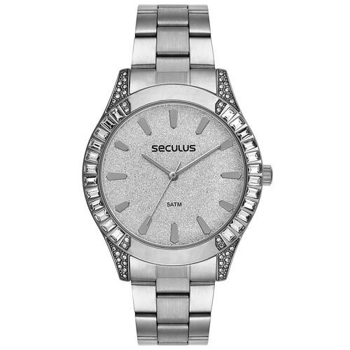 Relógio Feminino Seculus Prata Aço Analógico