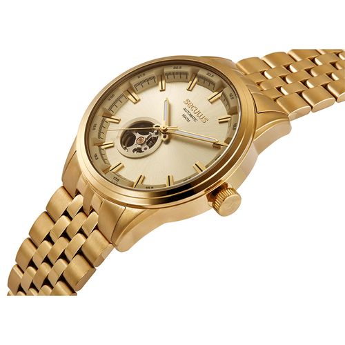 Relógio Masculino Aço Champagne Automático