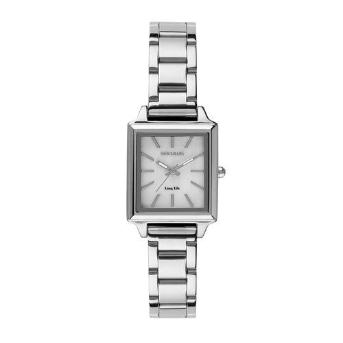 Relógio Seculus Feminino Analógico Prata em Aço Quadrado